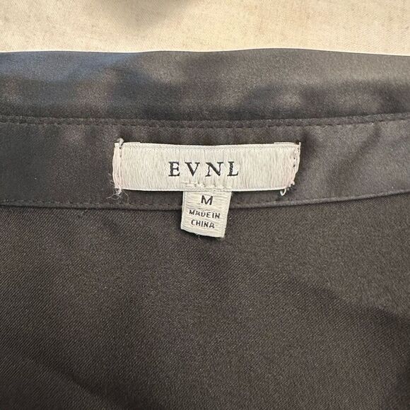 EVNL Black Satin Long Sleeve Shirt Medium - Picture 4 of 4